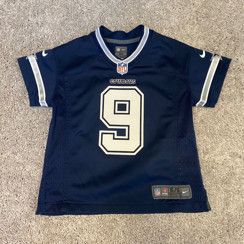 Nike Dallas Cowboys Jersey Kids 5/6 Blue Tony Romo 9 NFL On Field Football
